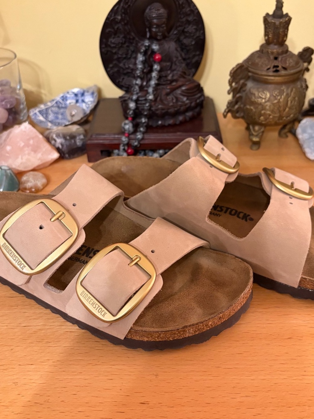 Birkenstock Arizona Birko-Flor Big Buckle Sandals Sandcastle 36 Slip On Comfort